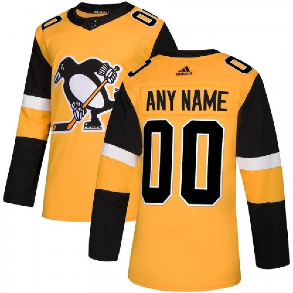 Men's Pittsburgh Penguins adidas Gold Alternate Authentic Custom Jersey-Pro Kit Vault | Brand New 26/27 Sports Jerseys